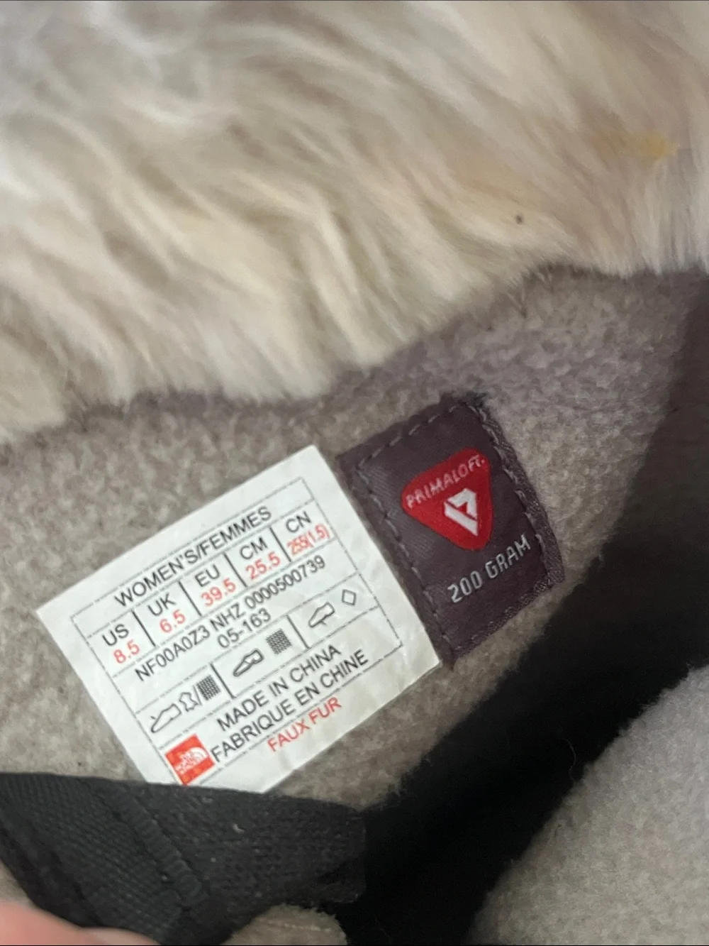 The North Face Women's Light Beige Faux-Fur Lace-Up Winter Boots Waterproof